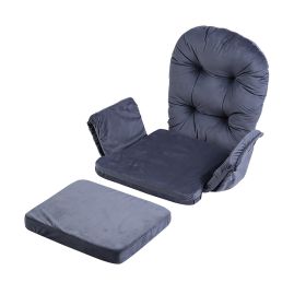 Soft Velvet Cotton Chair Cushion   Stool Pad Set Warm Cover for Home Office Gray Color