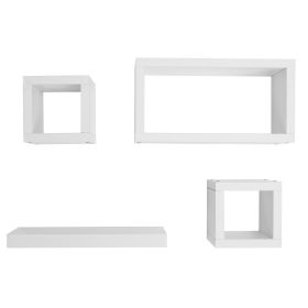 4Set Wall Shelves Multifunction WallMounted Display Rack Unit Organizer for Home Living Room