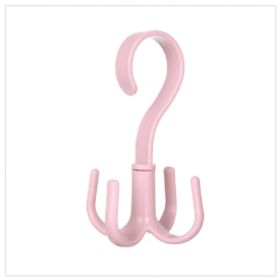 Rotating Handbag Hanger Multifunctional Closet Handbag Hook Scarf Hanging Rack for BedroomNordic Pink