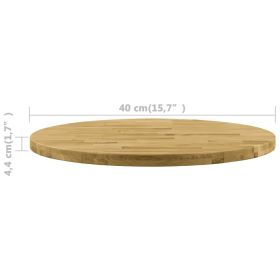 vidaXL Table Top Solid Oak Wood Round 44 mm 400 mm