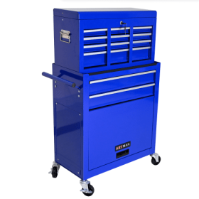 High Capacity Rolling Tool Chest With Wheels And Drawers, 8-Drawer Tool Storage Cabinet--BLUE