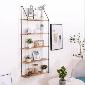 Gardenia Floating Shelf With Metal Brackets, Wall Mounted Rustic Wood Wall Storage, Decorative Hanging Display For Trophy