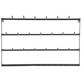 Wrought Iron Tea Cup Rack Wall Mounted Coffee Mug Storage Display Organizer Black4â€‘Layer