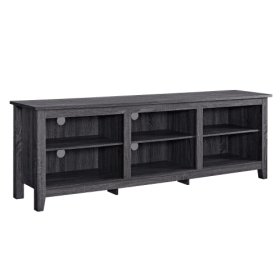 Modern Transitional 3-Shelf Open Storage TV Stand For TVs - Charcoal