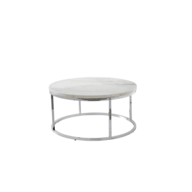 Echo - White Marble Top Round - White