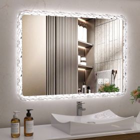 38.5X25 Inches Bathroom Mirror with LED Lights, Smart Mirror with Anti-Fog and Adjustable Brightness Function