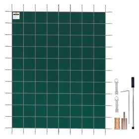 VEVOR Pool Safety Cover Fits 20x40ft Rectangle Inground Safety Pool Cover Green Mesh Solid Pool Safety Cover for Swimming Pool Winter Safety Cover