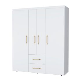 White All-In-One 2-Door Armoire