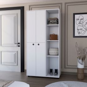 White 1-Drawer Armoire Closet