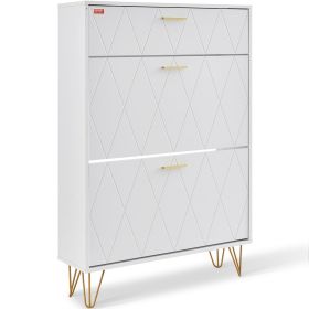 VEVOR Shoe Cabinet with 3 Flip Drawers, Shoe Storage Cabinet for Entryway, Free Standing Shoe Storage Organizer for Heels, Boots, Slippers in Hallway