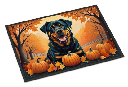 Rottweiler Fall Doormat Front Door Mat Indoor Outdoor Rugs for Entryway, Non Slip Washable Low Pile, 24H X 36W