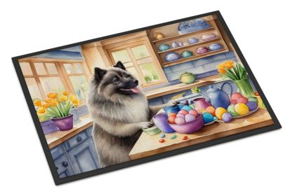 Decorating Easter Keeshond Doormat Front Door Mat Indoor Outdoor Rugs for Entryway, Non Slip Washable Low Pile, 24H X 36W