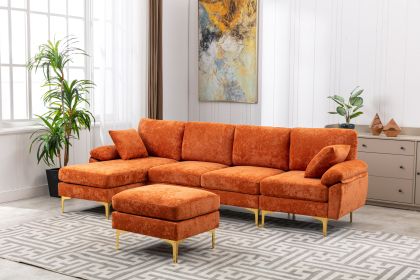 COOLMORE U-shape sectional sofa with Ottoman , Reversible Sofa Couch for Living Room,Spacious Furniture