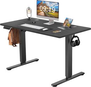 Electric Height Adjustable Standing Desk,Sit to Stand Ergonomic Computer Desk,Black,48'' x 24"