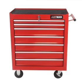 7 DRAWERS MULTIFUNCTIONAL TOOL CART WITH WHEELS (Color: Red)