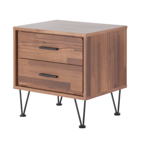 Walnut 2-Drawer Accent Table With Hairpin Legs (Option: Walnut)