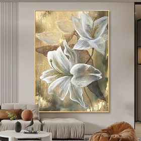 Hand Painted Oil Paintings Hand Painted High quality Flowers Contemporary Modern Rolled Canvas Living Room Hallway Luxurious Decorative Painting (style: 01, size: 150X220cm)