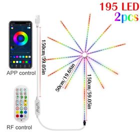 2023 Smart LED Light Strip 200 Modes DIY Firework Bluetooth Music Sound Sync APP Control Christmas Xmas Home Party Wedding Decor (Ships From: CN, Emitting Color: 195LED-2pcs)