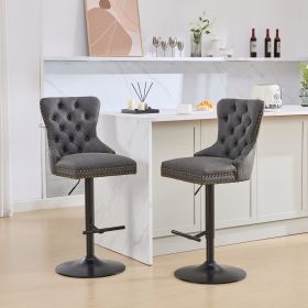 A&A Furniture,Aged and Retro PU Swivel Barstools Adjusatble Seat Height from 26-33 Inch (Color: as Pic)